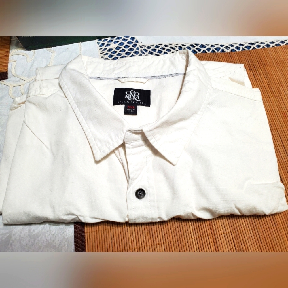 2XL White Rock & Republic Casual Button-up Shirt